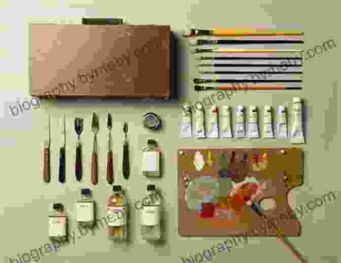 A Collection Of Oil Painting Supplies, Including Brushes, Canvases, Paints, And Solvents HOW TO OIL PAINT: Complete Guide On Oil Painting For Beginners And Learn The Techniques Of Painting