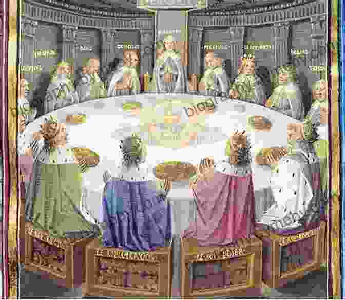 A Painting Of King Arthur And His Knights Sitting Around The Round Table. King Arthur: Arthurian Legends Antipodean Writer