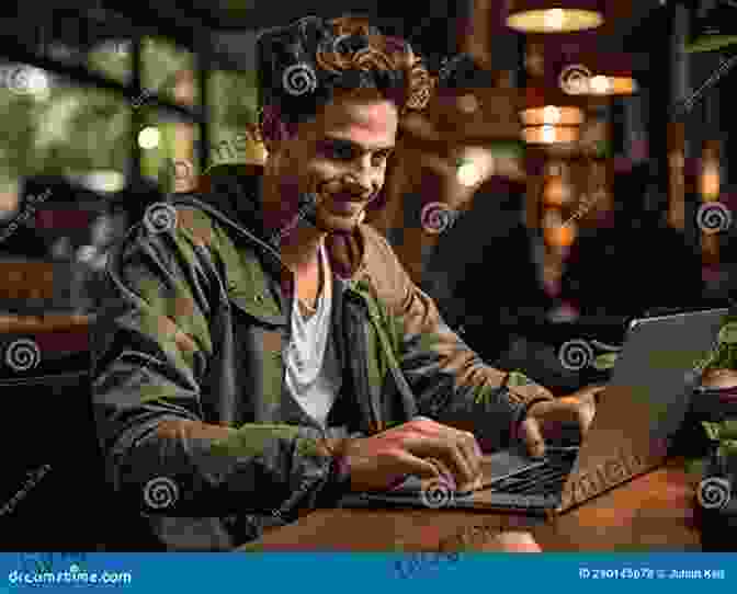 A Photograph Of David, A Young Man In A Hoodie, Working Diligently On A Laptop In A Coffee Shop. Eat Pray Love Made Me Do It: Life Journeys Inspired By The Memoir