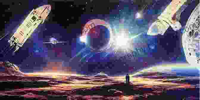 A Spaceship Traveling Through A Distant Star System Against A Backdrop Of Vibrant Nebulas The Songs Of Distant Earth