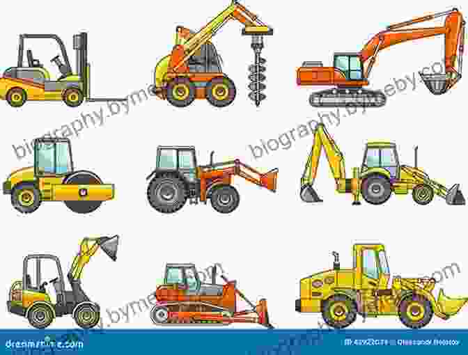 A Vibrant Illustration From 'Big Machines' Depicting An Array Of Construction Machines In Action Big Machines: The Story Of Virginia Lee Burton