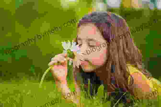 A Young Child Smelling A Handful Of Wildflowers, Her Eyes Closed In Delight. Peculiar Lessons: How Nature And The Material World Shaped A Prairie Childhood