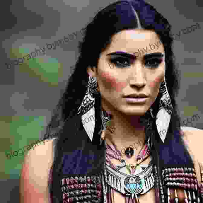 An Enchanting Portrait Of Pocahontas, Adorned With Intricate Tribal Jewelry. Meet Amazing Americans Workbook: Pocahontas