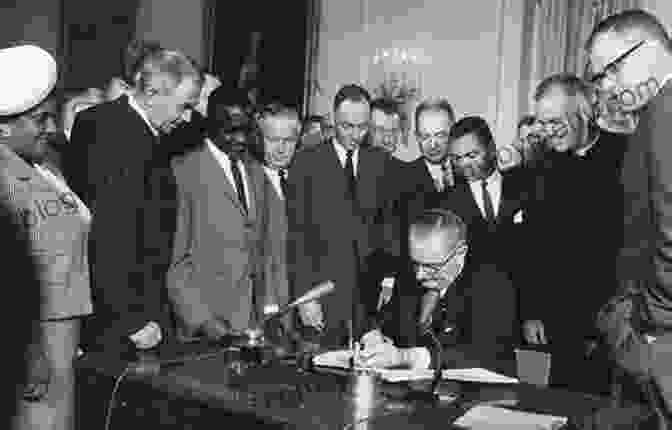 Black And White Photograph Of President Lyndon B. Johnson Signing The Civil Rights Act Of 1964 Ten Million Kisses Rick Perlstein