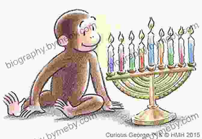 Curious George Holding A Menorah Happy Hanukkah Curious George Philip Laslett