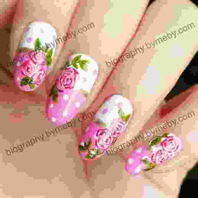 Painted Roses Nail Art Design DIY ACRYLIC NAILS FOR BEGINNERS: Beginners Guide To Acrylic Nail Painting Nail Art For Beginners